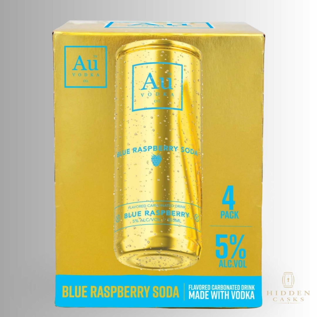 AU Vodka Blue Raspberry Soda RTD 4 Pack 355 ML