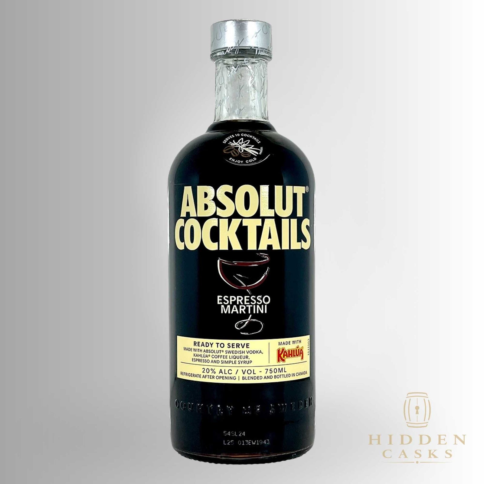 Absolut Cocktails Espresso Martini made with Kahlua 750 ML