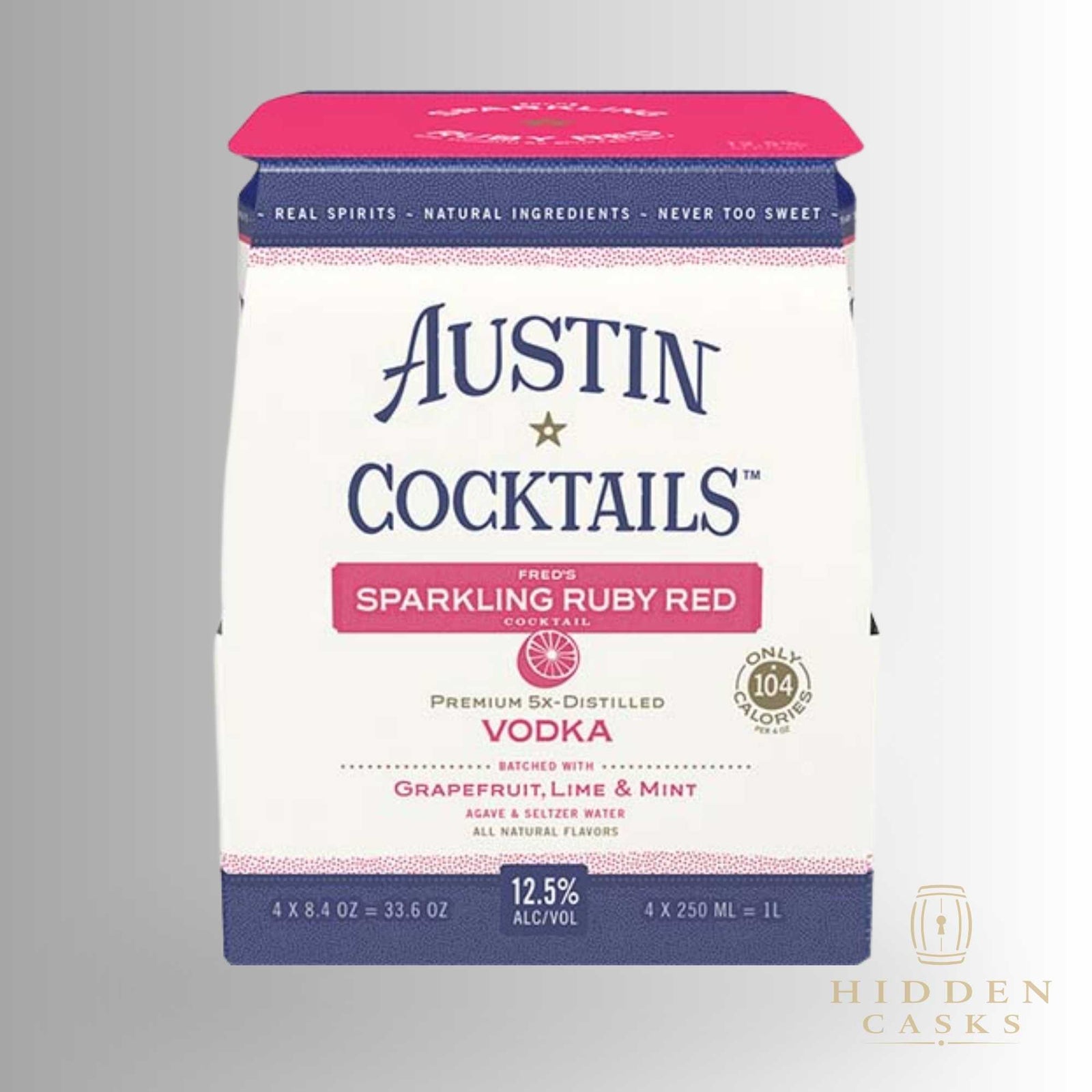 Austin Cocktails Sparkling Ruby Red Vodka Grapefruit Lime and Mint 4 pack 355 ML