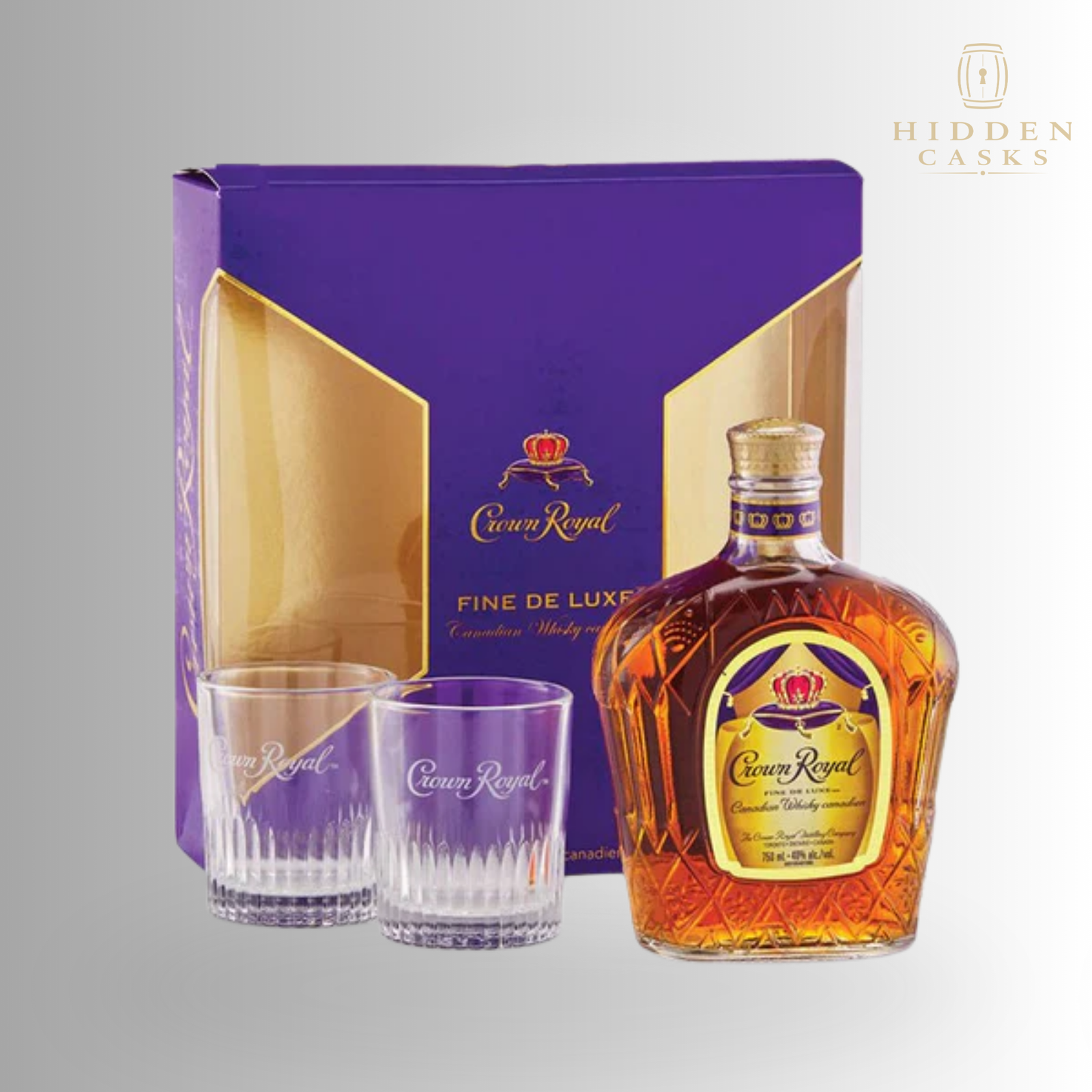 Crown Royal Canadian Whiskey Gift Set with 2 Glasses 750 ml