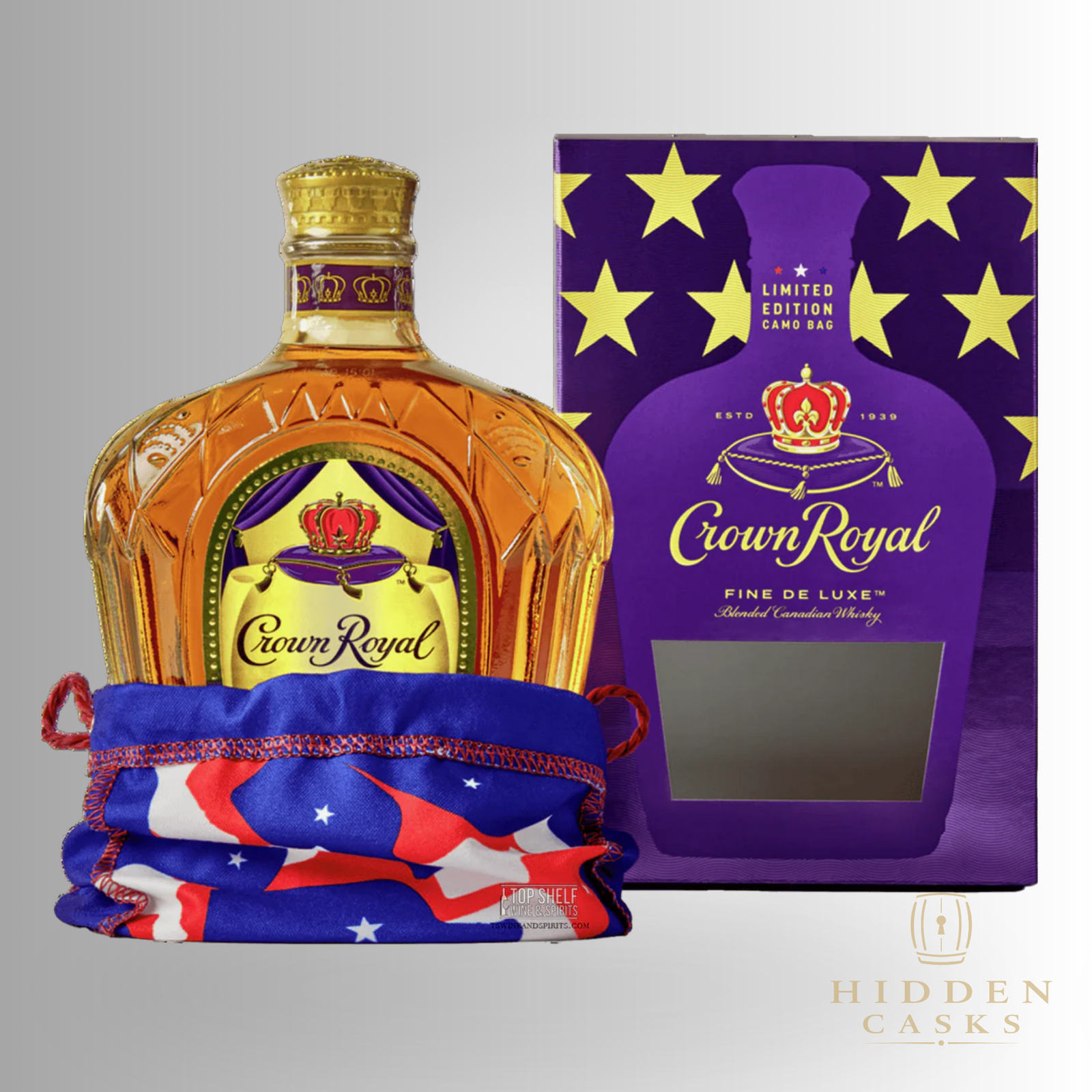 Crown Royal Limited Edition Fine De Luxe with Camo Bag 750ml