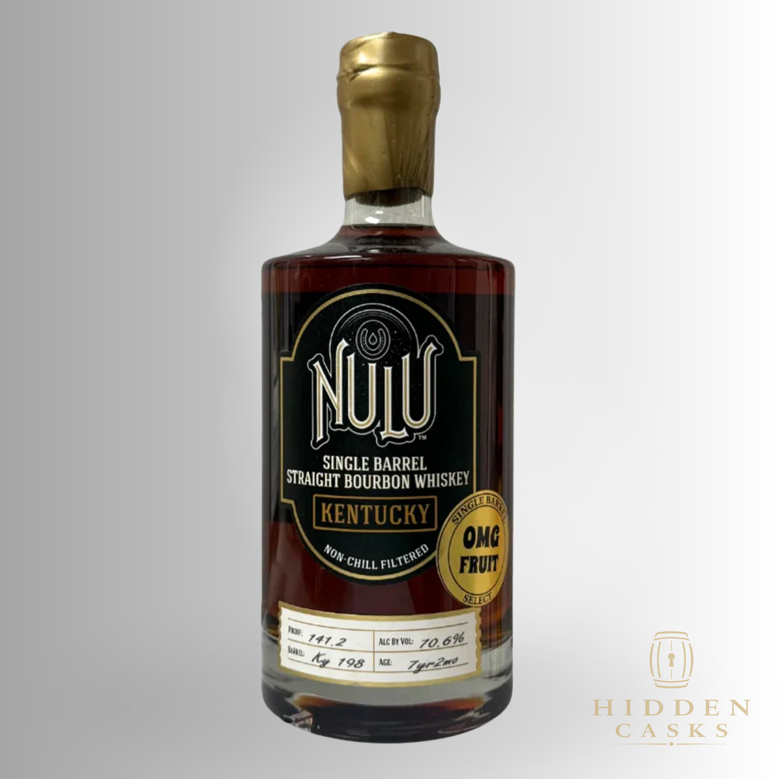 Nulu Single Barrel Straight Bourbon Kentucky OMG Fruit Barrel KY198 7 year 750 ml
