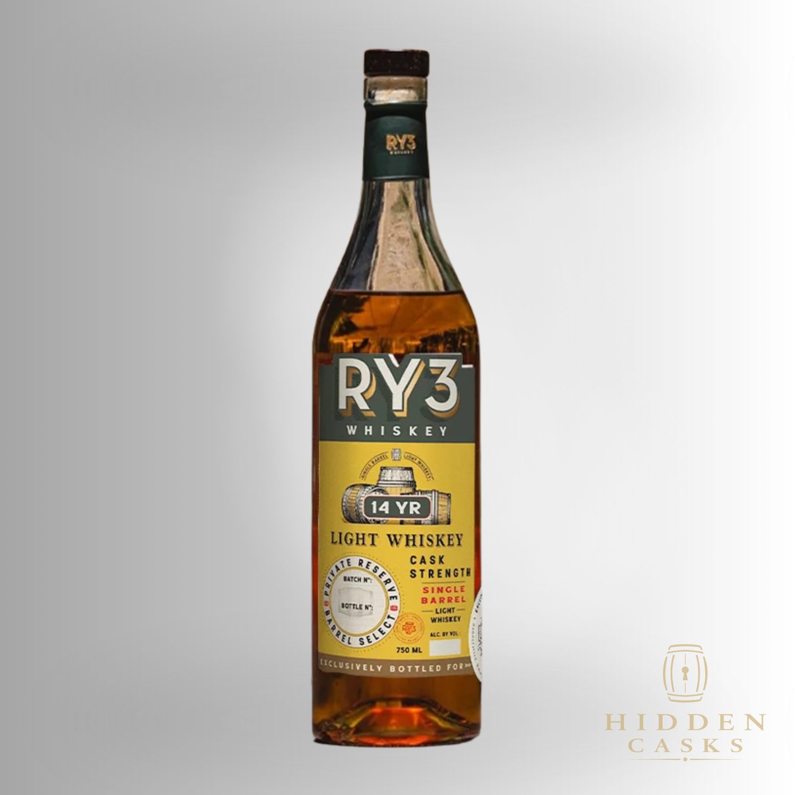 RY3 Whiskey 14 Year Light Whiskey Cask Strength 750ml