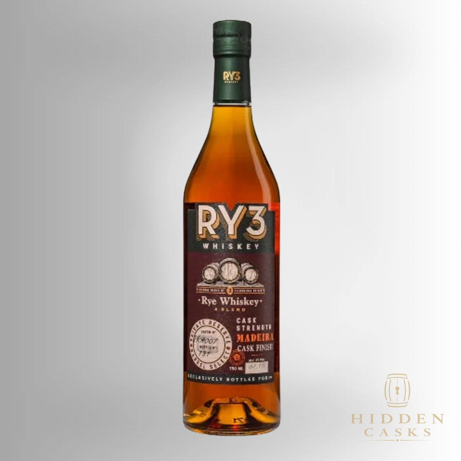 RY3 Whiskey Cask Strength Madeira Cask Finish Rye Whiskey 750ml