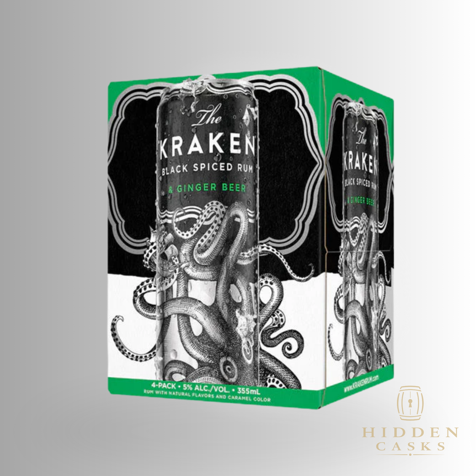 The Kraken Black Spiced Rum and Ginger Beer (4 Pack) 355 ml