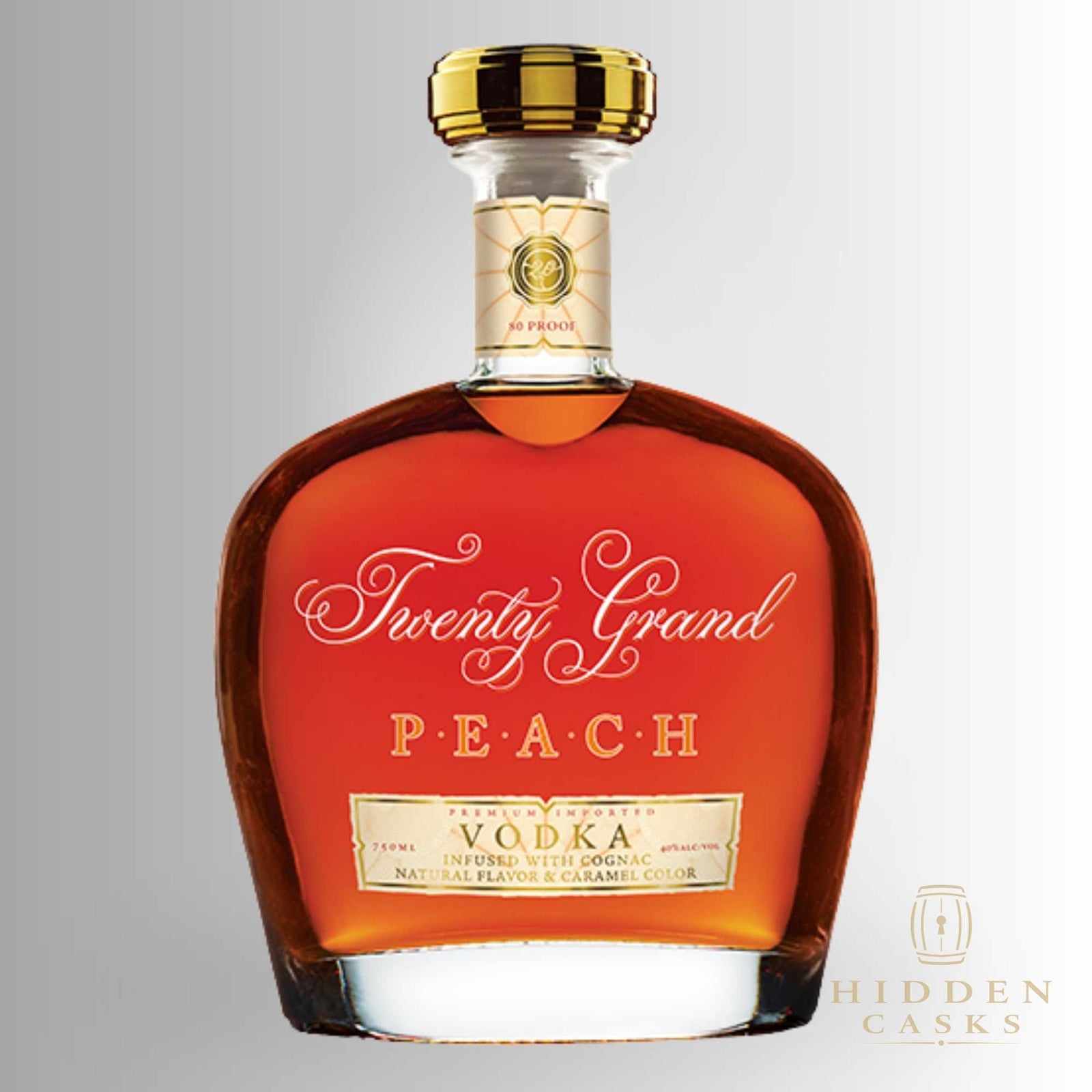 Twenty Grand PEACH VODKA Infused with Cognac 750 ml