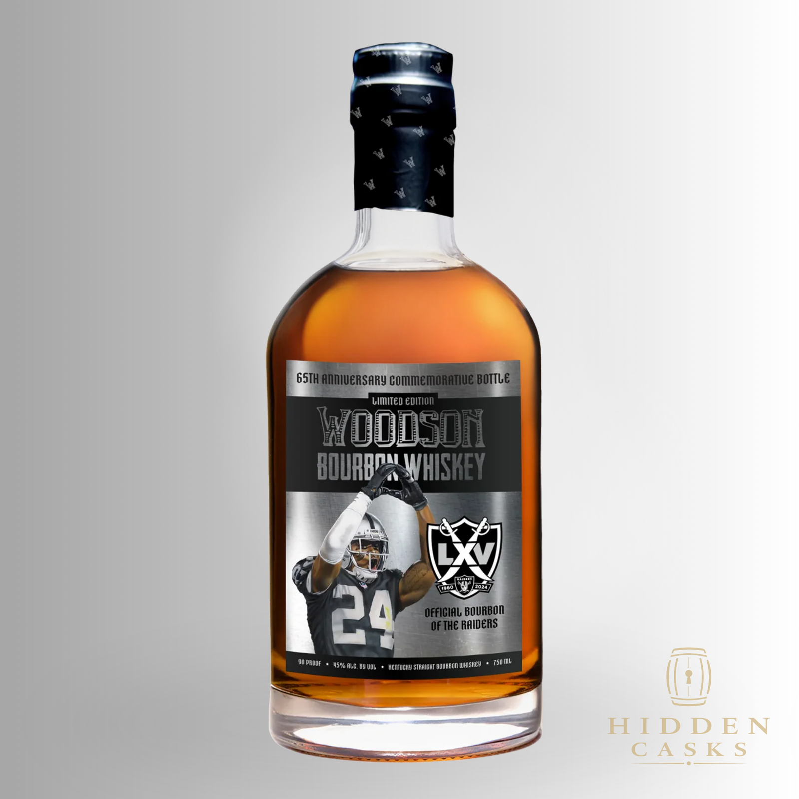 Woodson Whiskey 65th Anniversary Raiders Blackout Limited Edition Commemorative Bottle 750ml
