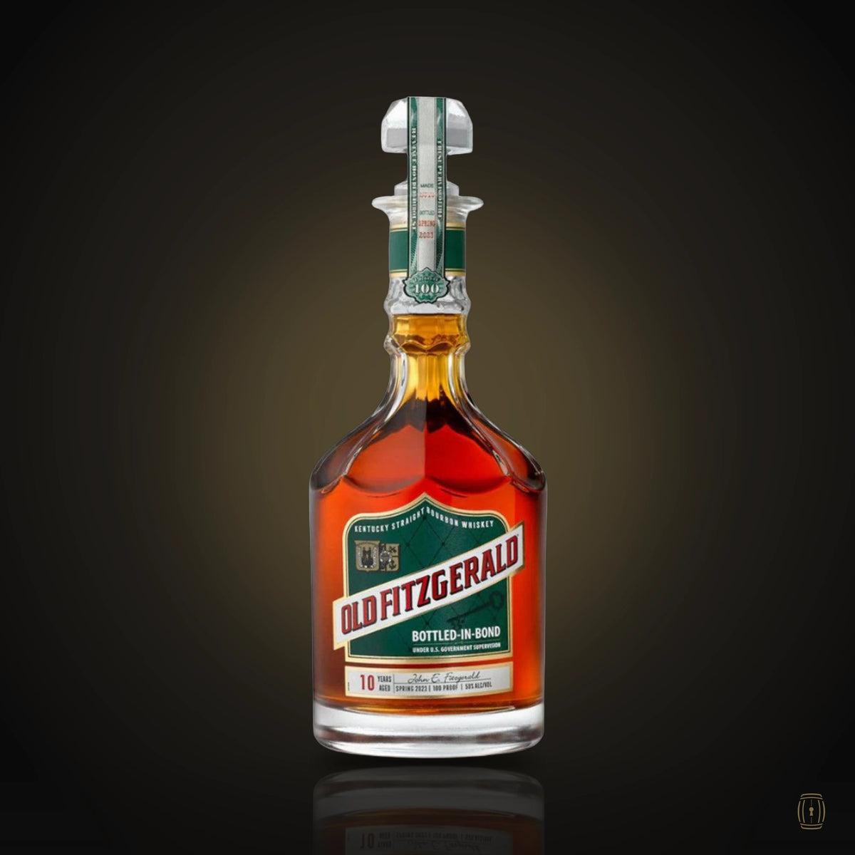 Old Fitzgerald Bottled-in-Bond 10 Year Old bourbon decanter