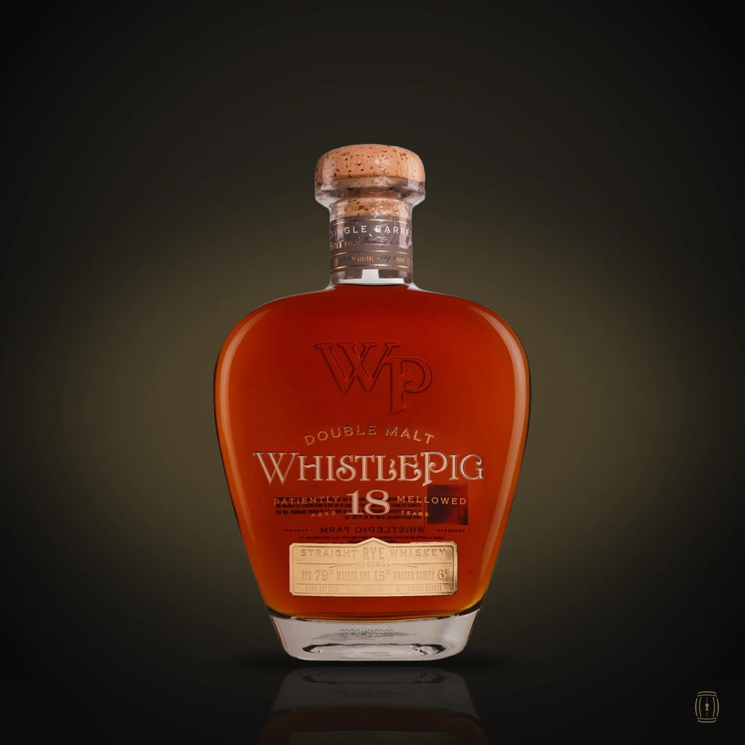 WhistlePig 18 Year Double Malt rye whiskey decanter