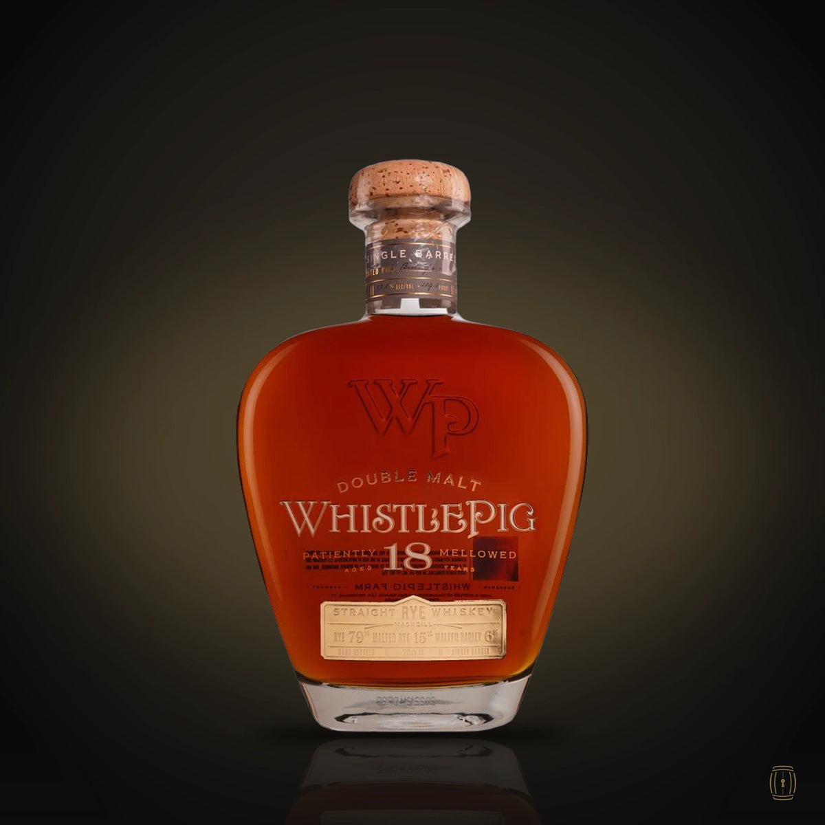 WhistlePig 18 Year Double Malt rye whiskey decanter
