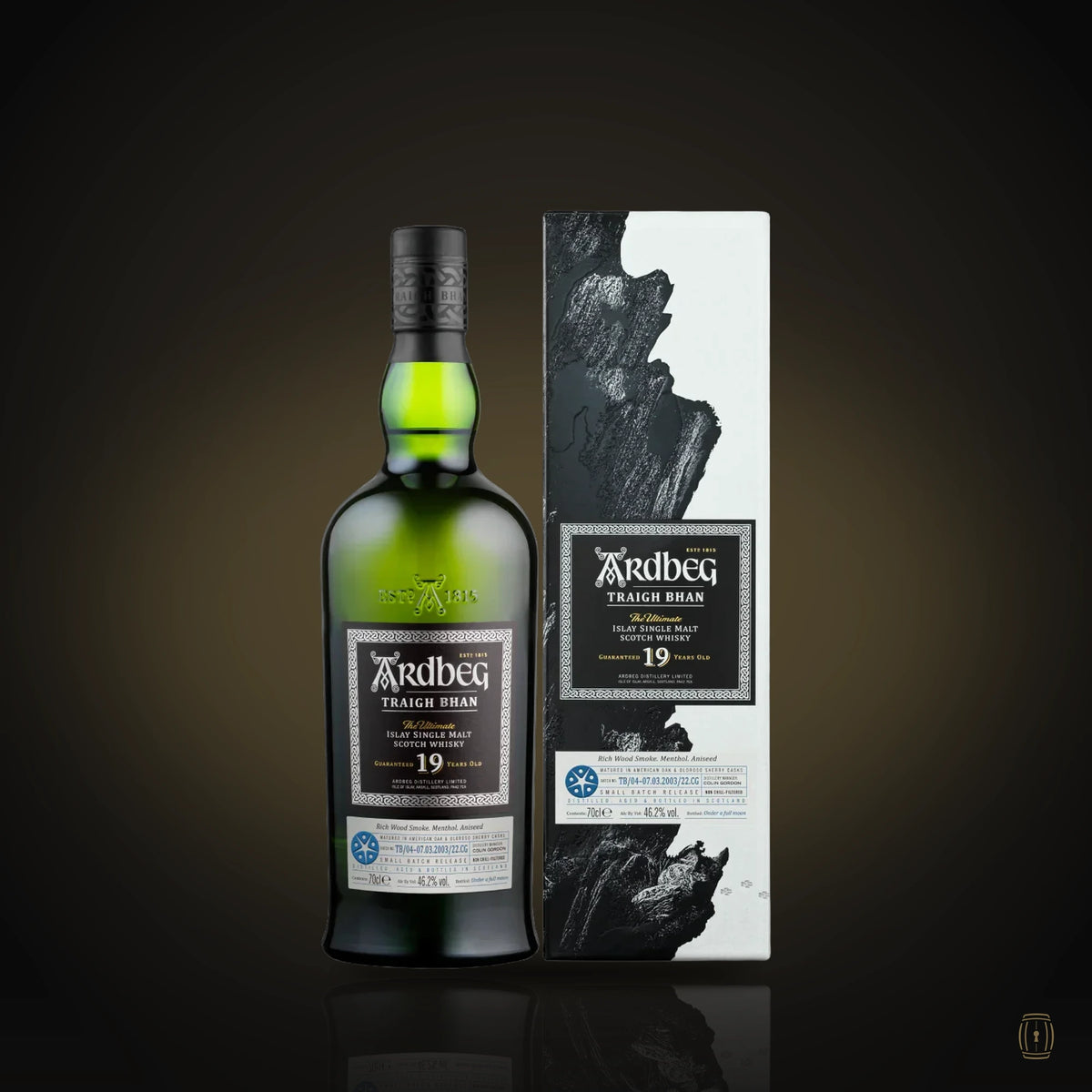 Ardbeg Traigh Bhan 19 Year Old Batch 4 bottle with white box