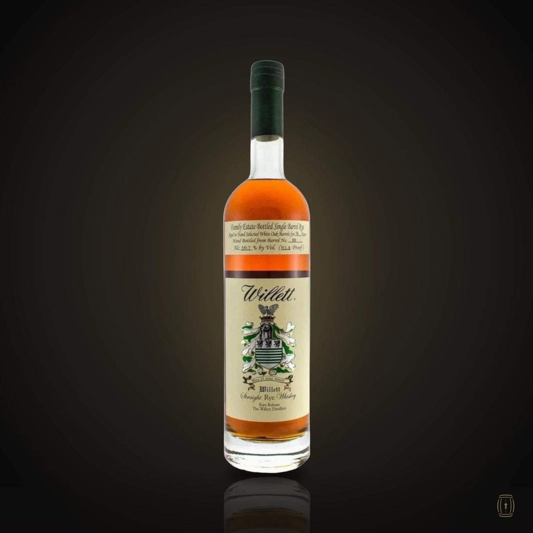 Willett Family Estate single barrel rye "White Elephant" bottle with wax top