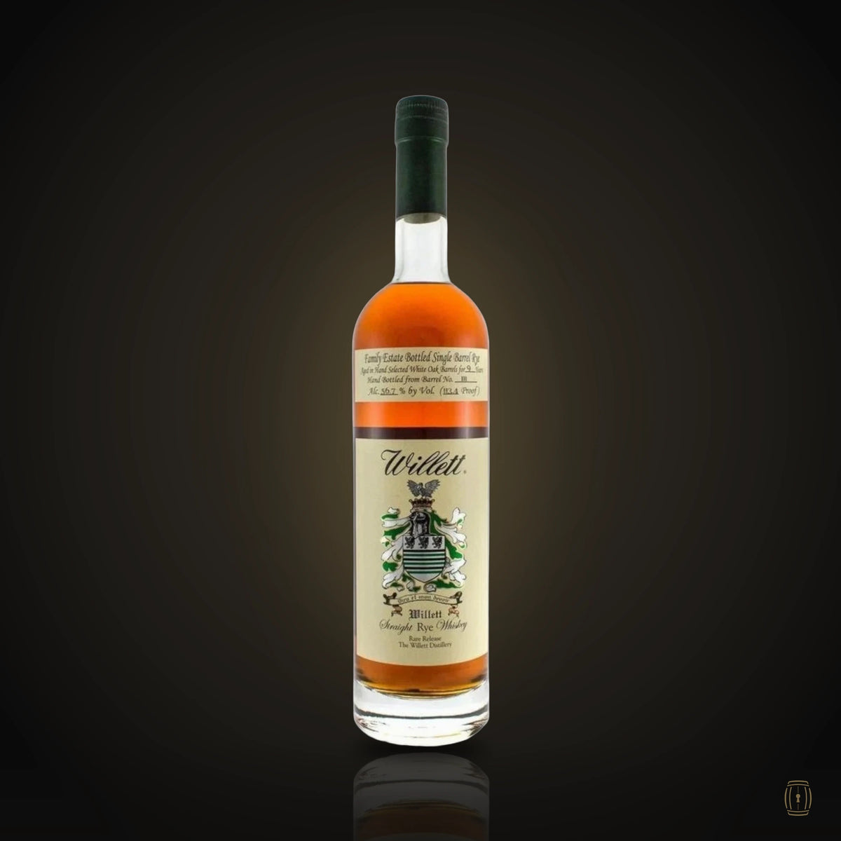 Willett Family Estate single barrel rye "White Elephant" bottle with wax top
