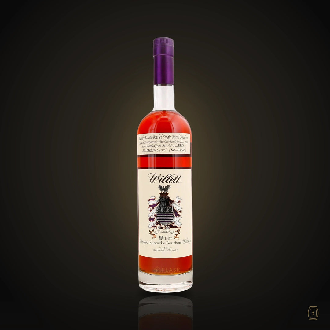 Willett Family Estate single barrel bourbon "November Rain" bottle with wax top