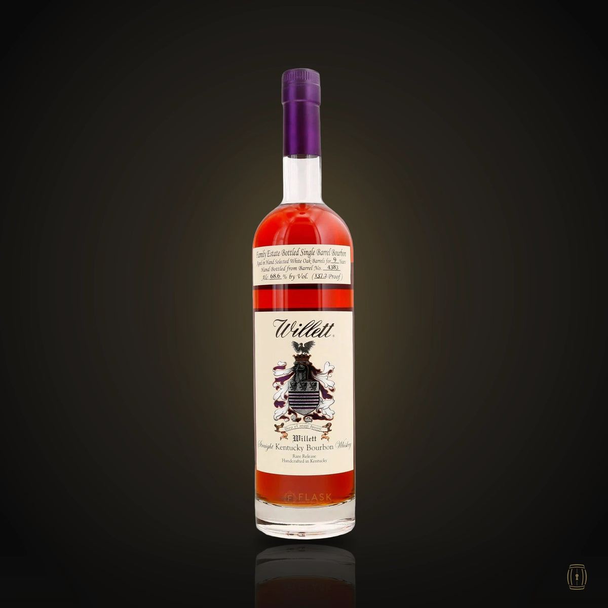 Willett Family Estate single barrel bourbon "November Rain" bottle with wax top