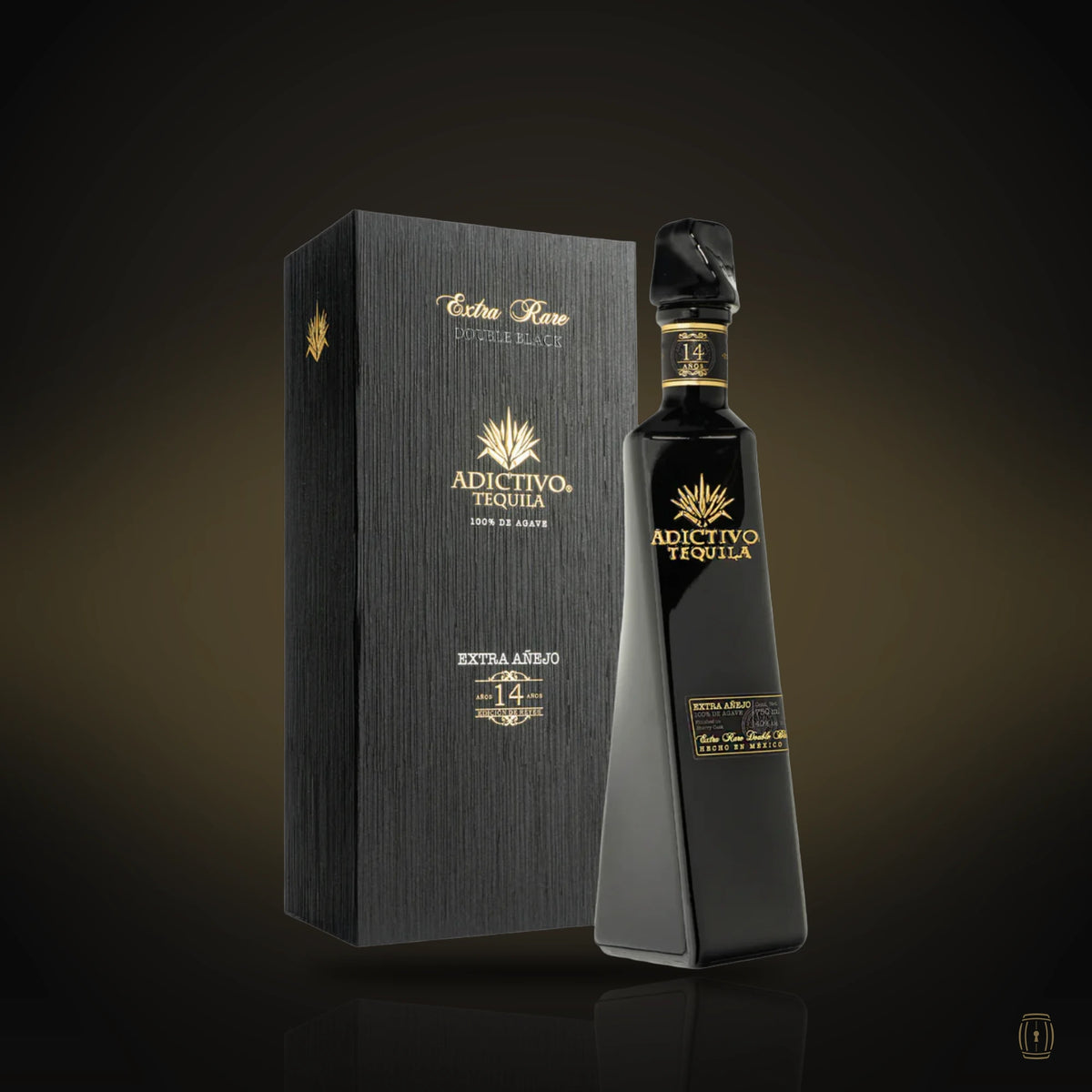 Adictivo 14 Year Double Black extra añejo tequila with black box