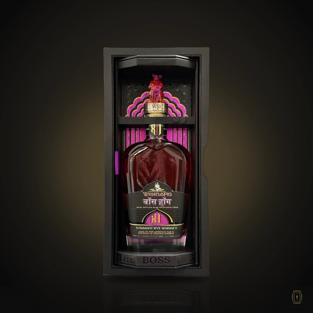 WhistlePig The Boss Hog XI The Juggernaut rye bottle with elephant pewter topper