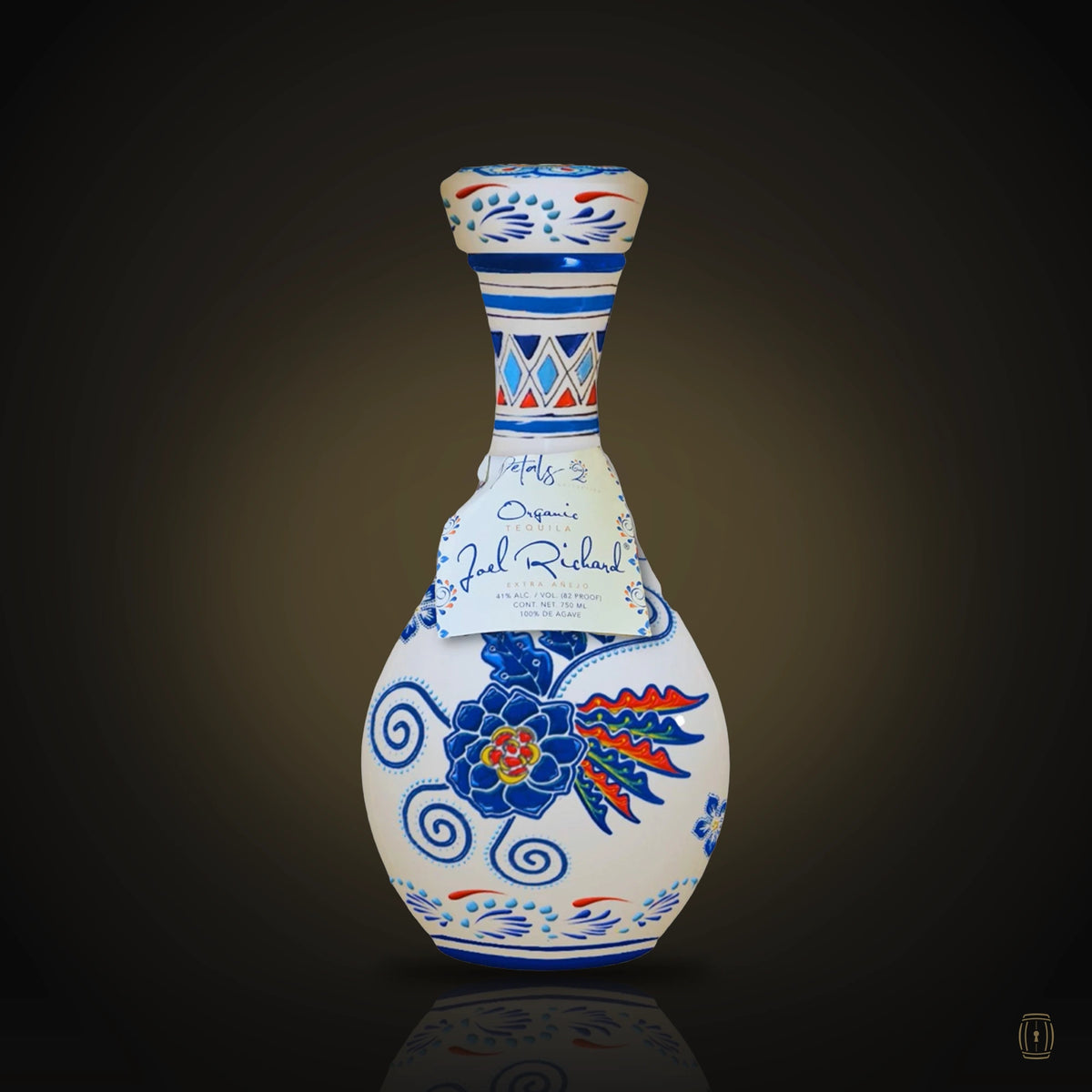 Joel Richard Petals Collection #2 extra añejo tequila hand-painted floral ceramic decanter