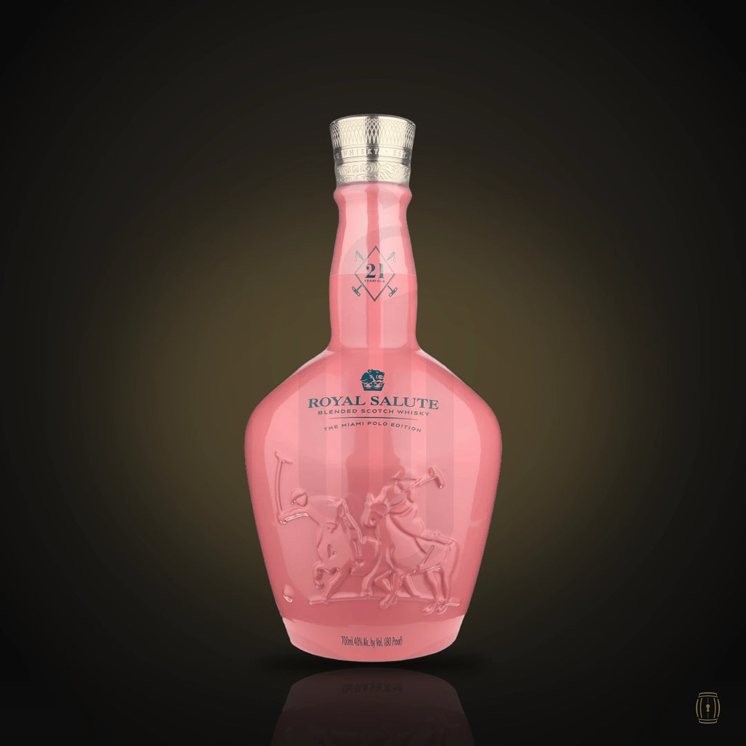 Royal Salute 21 Year Old Miami Polo Edition pink flagon