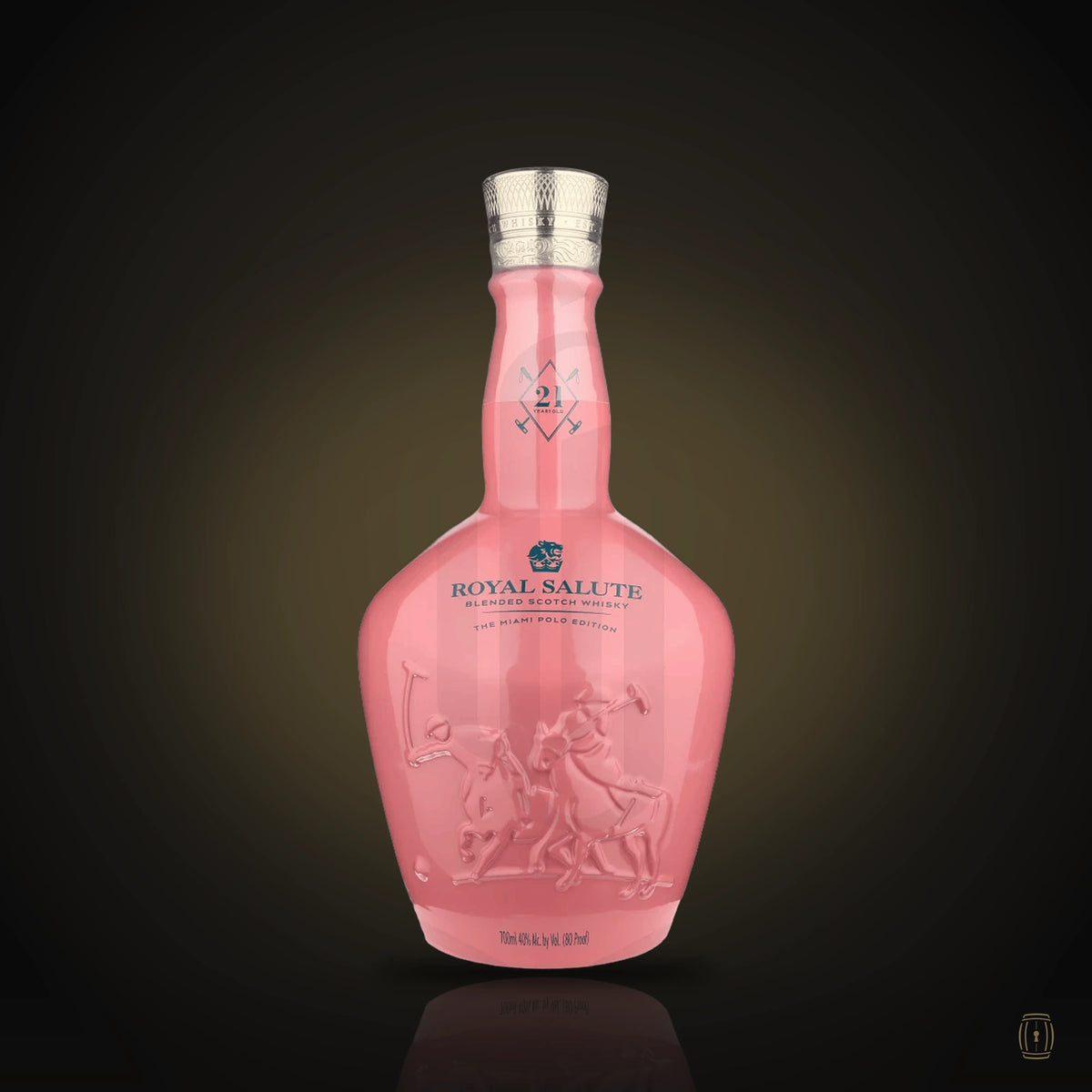 Royal Salute 21 Year Old Miami Polo Edition pink flagon