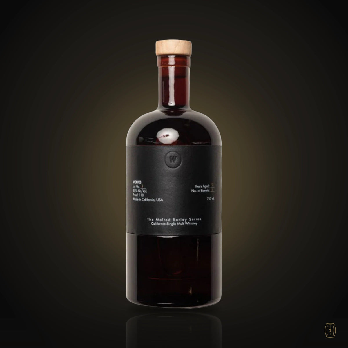 Wolves Malted Barley Series Lot One single malt bottle with black leather label