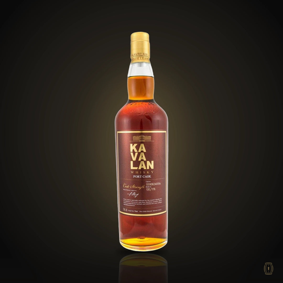 Kavalan Solist Port Cask single malt bottle in wooden case