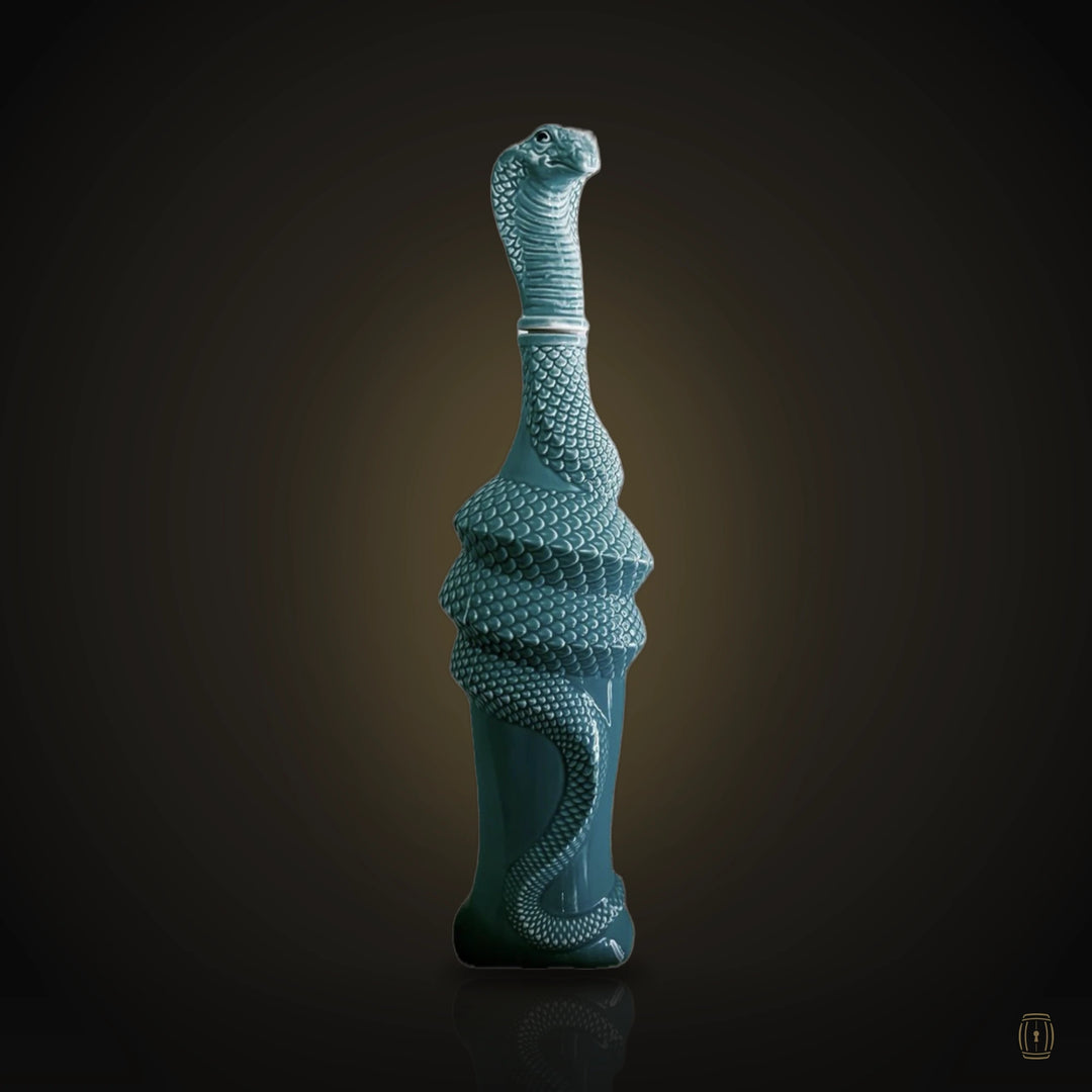 Skorpios 1618 Tequila Joven turquoise serpent bottle