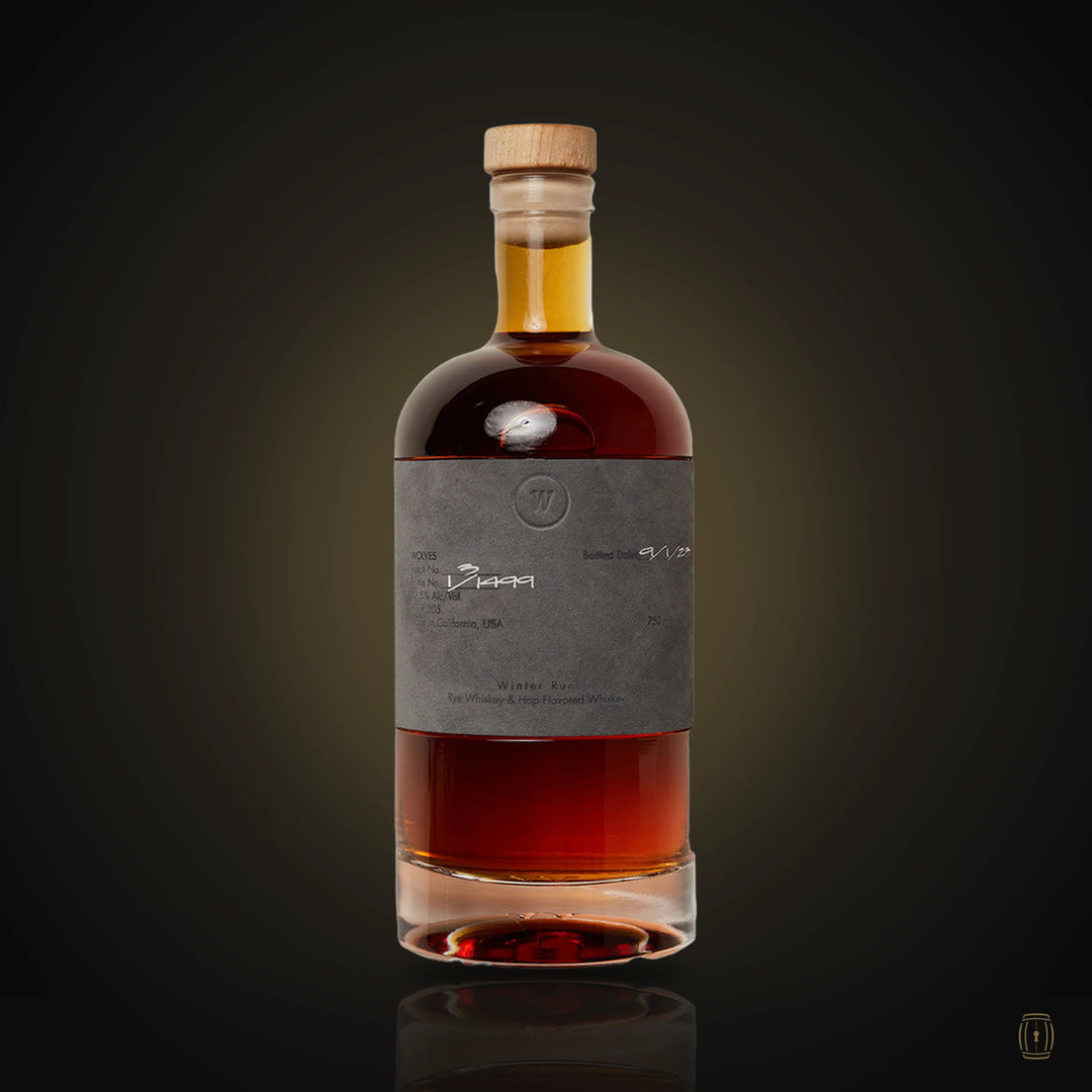 Wolves Winter Run Batch 3 whiskey bottle with grey label