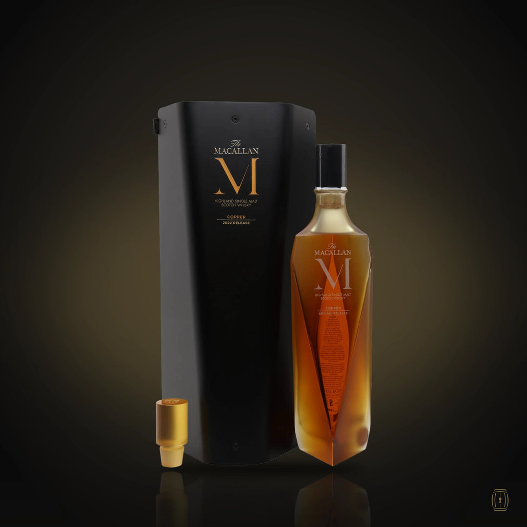 The Macallan M Copper Lalique crystal decanter 750ml with black case