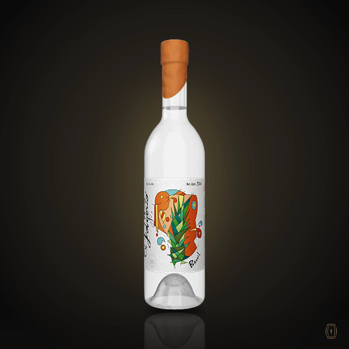 El Jolgorio Barril mezcal bottle with illustrated label