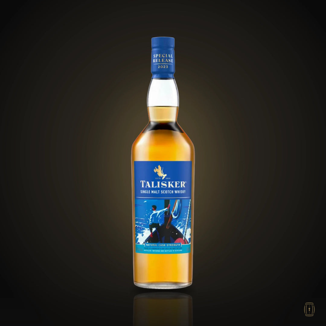 Talisker Wild Explorador Special Release 2023 bottle with illustrated tube