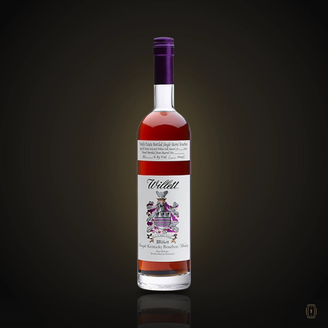 Willett Family Estate single barrel bourbon "Sitting At The Kids Table" bottle with wax top