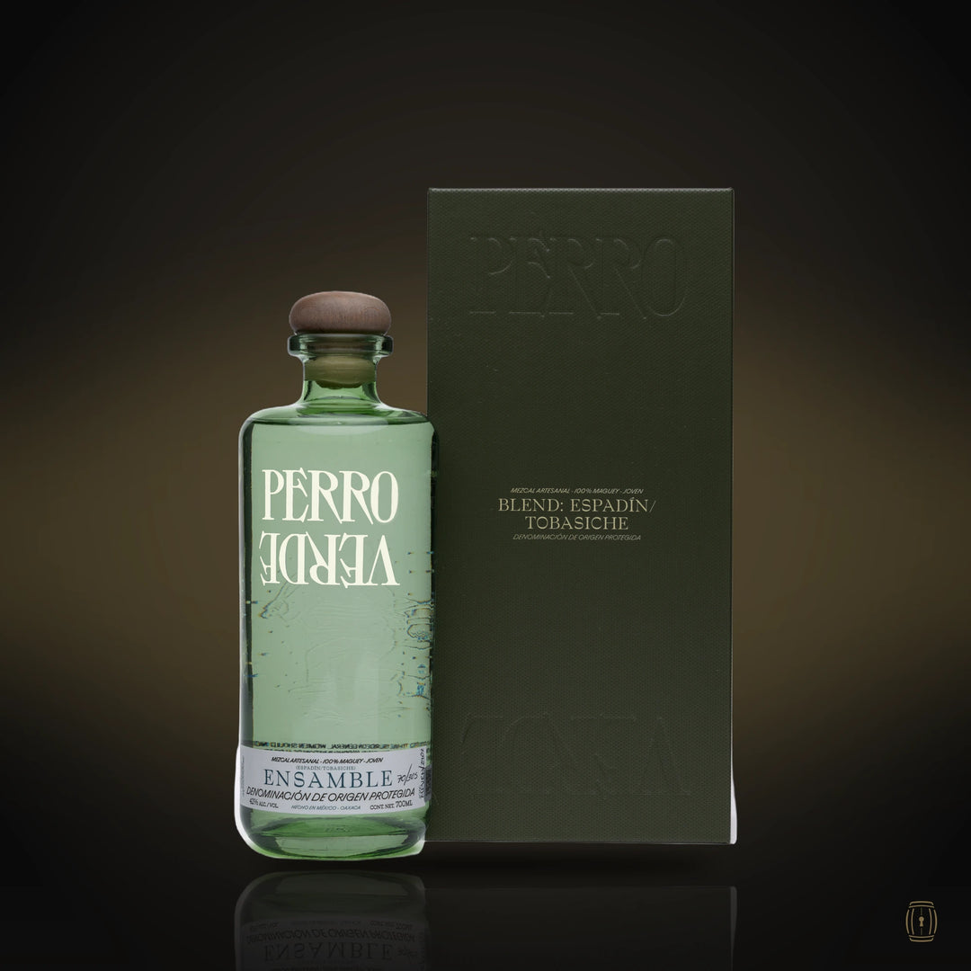Perro Verde Ensamble mezcal green glass bottle