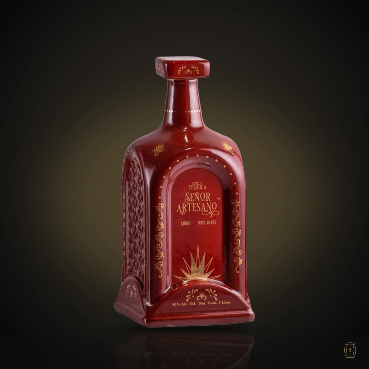 Señor Artesano Añejo tequila red ceramic 1 litre bottle