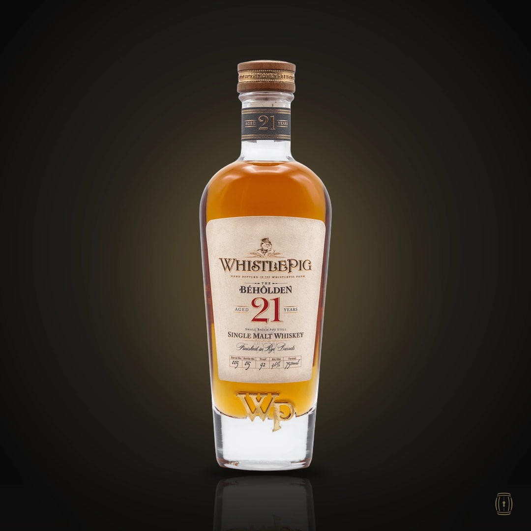 WhistlePig The Béhôlden 21 Year Old single malt whiskey bottle