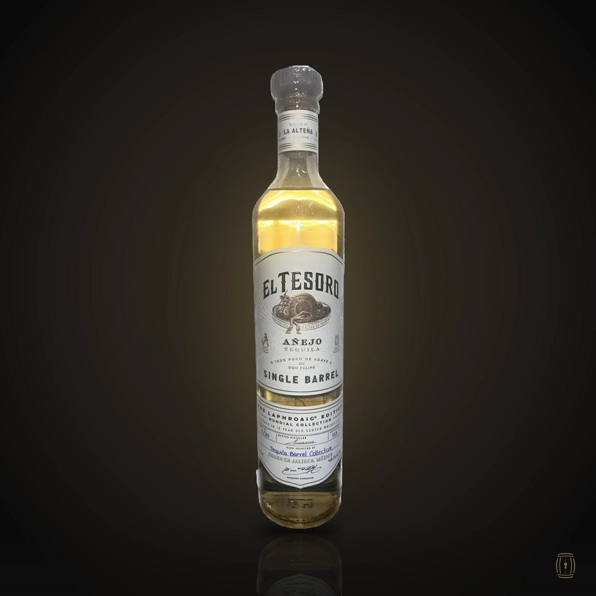 El Tesoro Mundial Collection Laphroaig Edition single barrel bottle