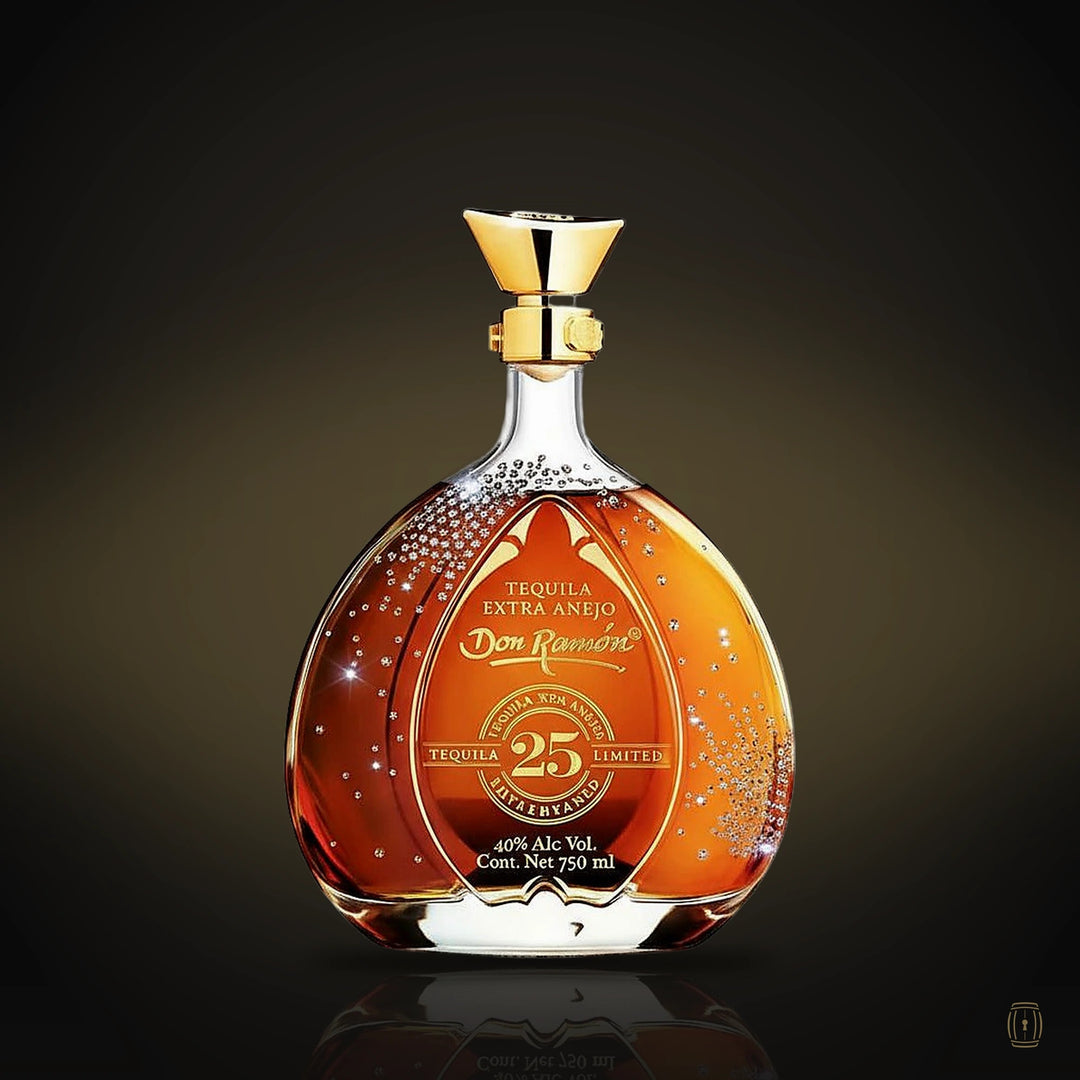 Don Ramón 25 Aniversario extra añejo decanter with teal box