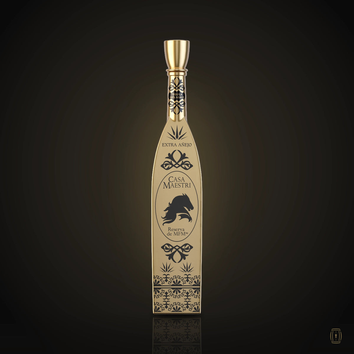 Casa Maestri Reserva de MFM 10th Anniversary gold bottle in black case
