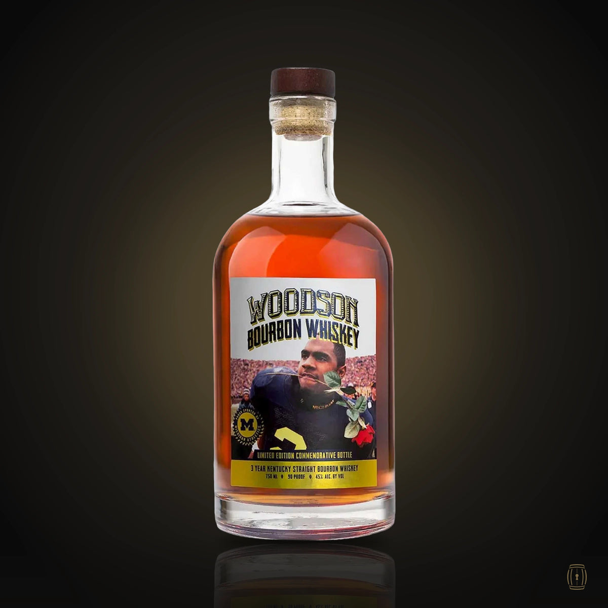 Woodson Whiskey University of Michigan Charles Woodson "Rose In Mouth" Limited Edition Commemorative 3 year 750ml