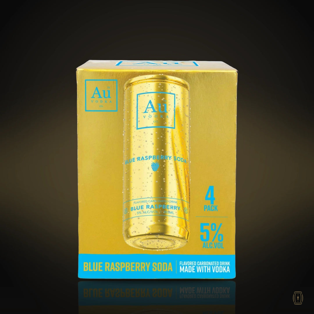AU Vodka Blue Raspberry Soda RTD 4 Pack 355 ML