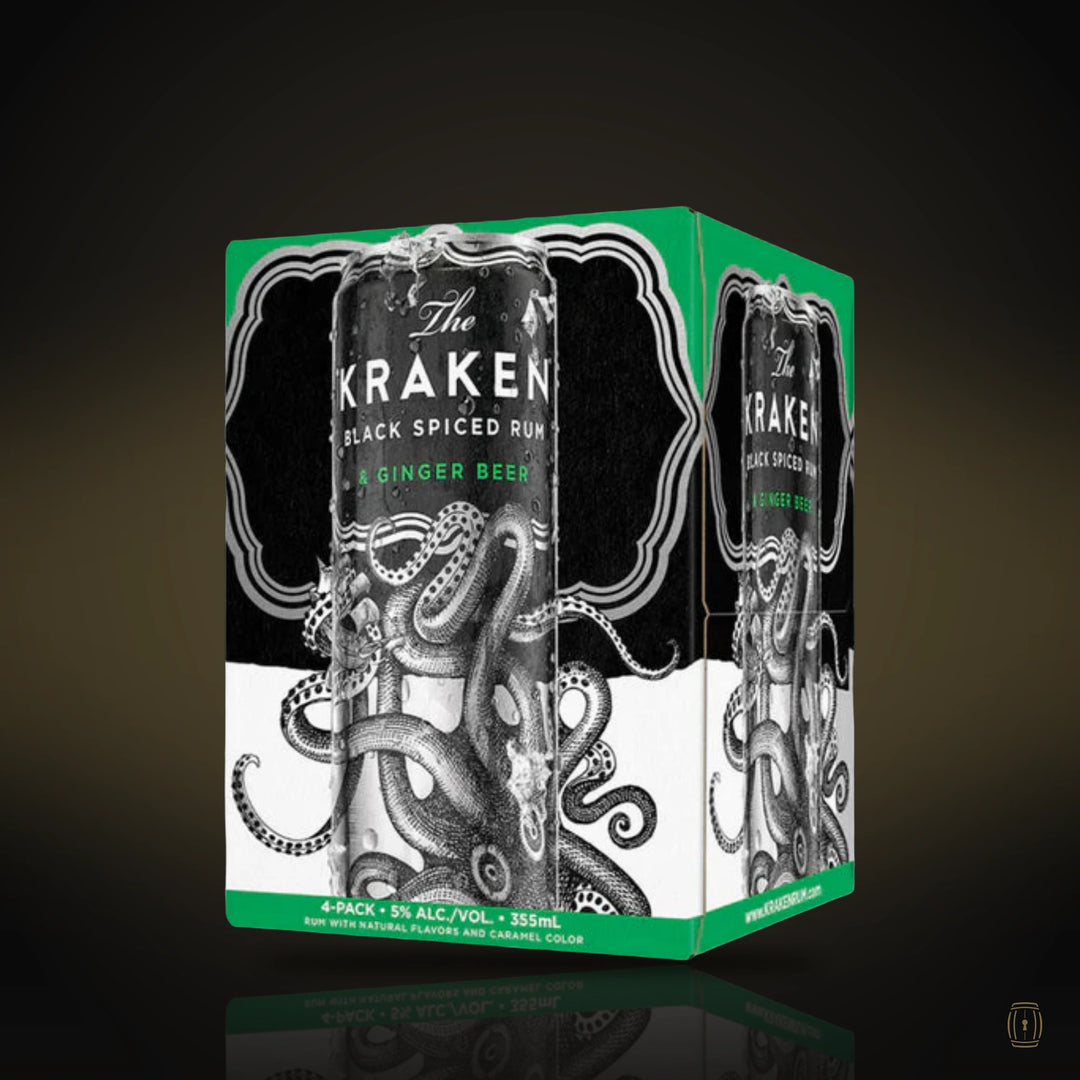 The Kraken Black Spiced Rum and Ginger Beer (4 Pack) 355 ml